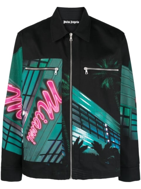 Palm Angels Miami-print cotton jacket