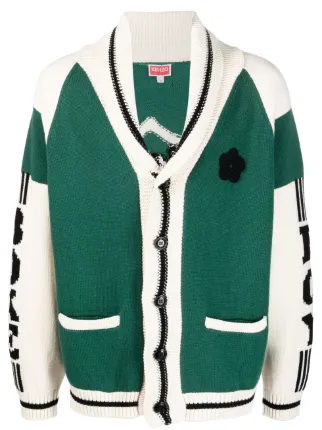 KENZO グリーン カーディガン Vネック KENZO グリーン カーディガン Vネック