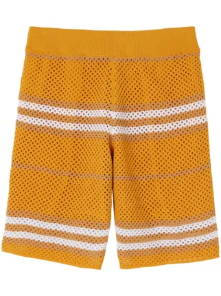 Burberry Icon stripe pointelle knit Shorts Yellow FARFETCH IE