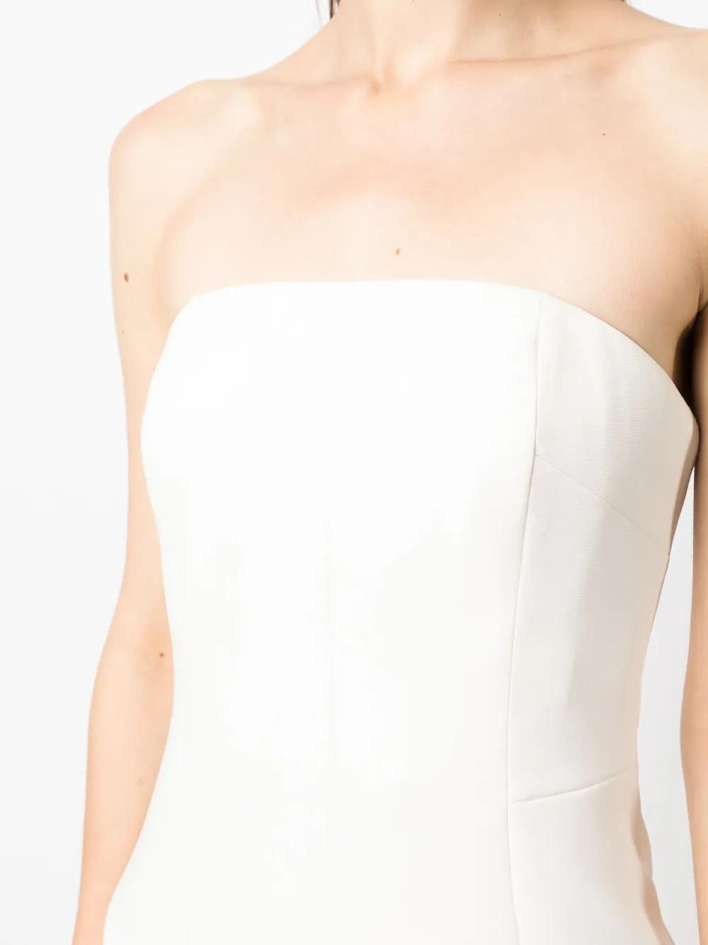 Shop Rachel Gilbert Minah Strapless Midi Dress In Weiss