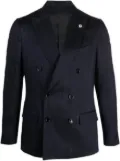 Lardini double-breasted silk blazer - Blue