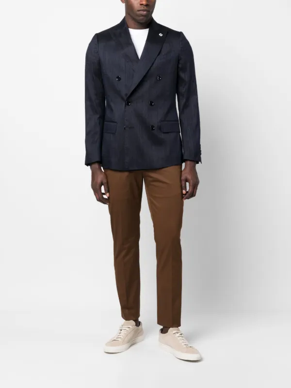 LARDINI ジャケット ダブル 46 美品】LARDINI (ラルディーニ)/ダブルジャケット/サイズ46(M)