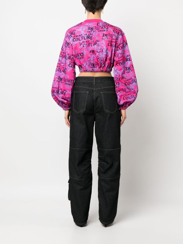 Versace Baroque Print Cropped Top - Farfetch