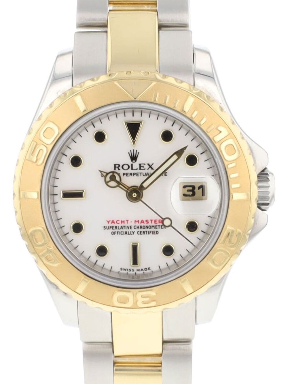 Pre-owned Rolex  Yacht-master 29mm In White