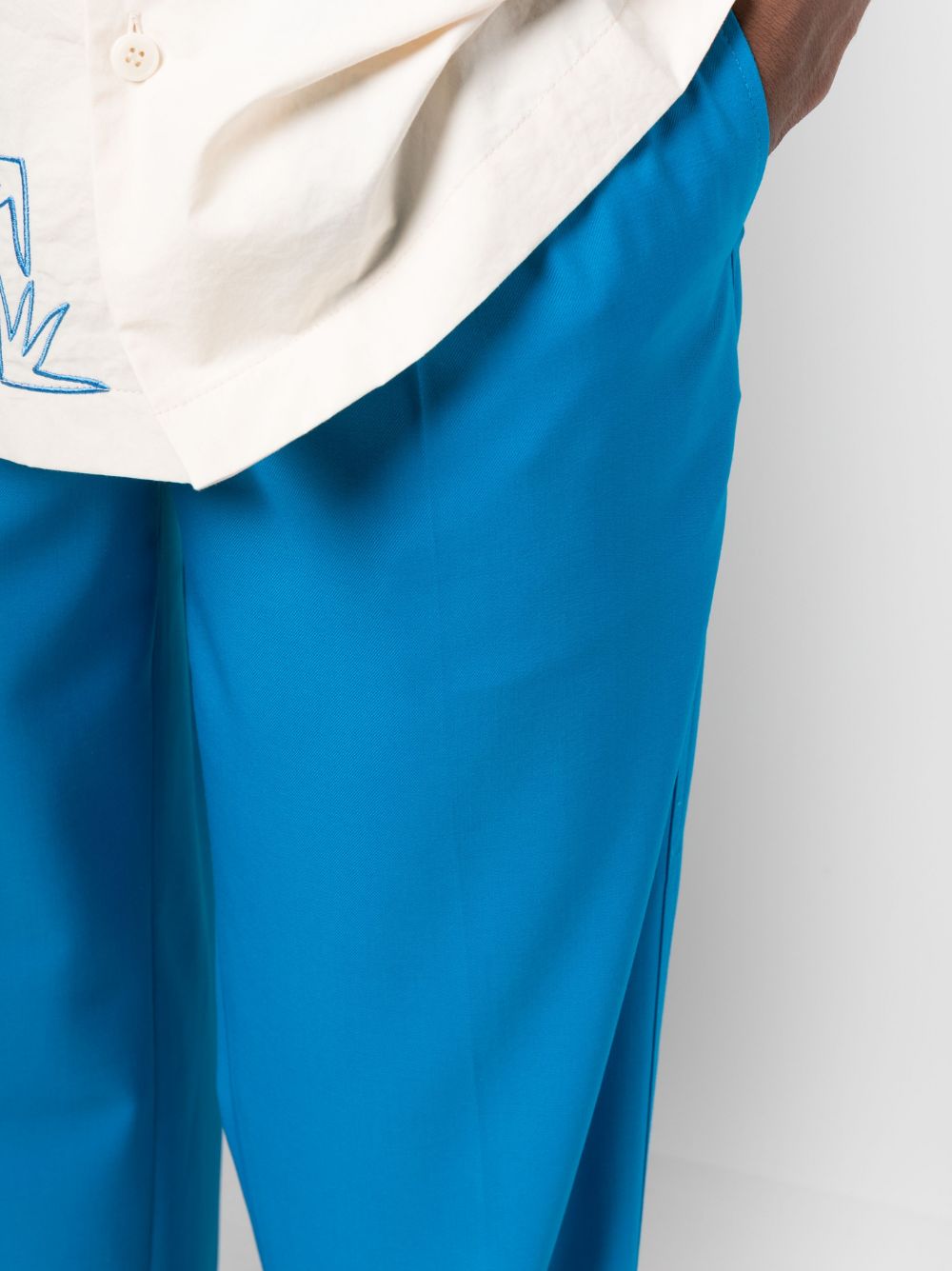 Shop Bonsai Wide-leg Pleated Trousers In Blue