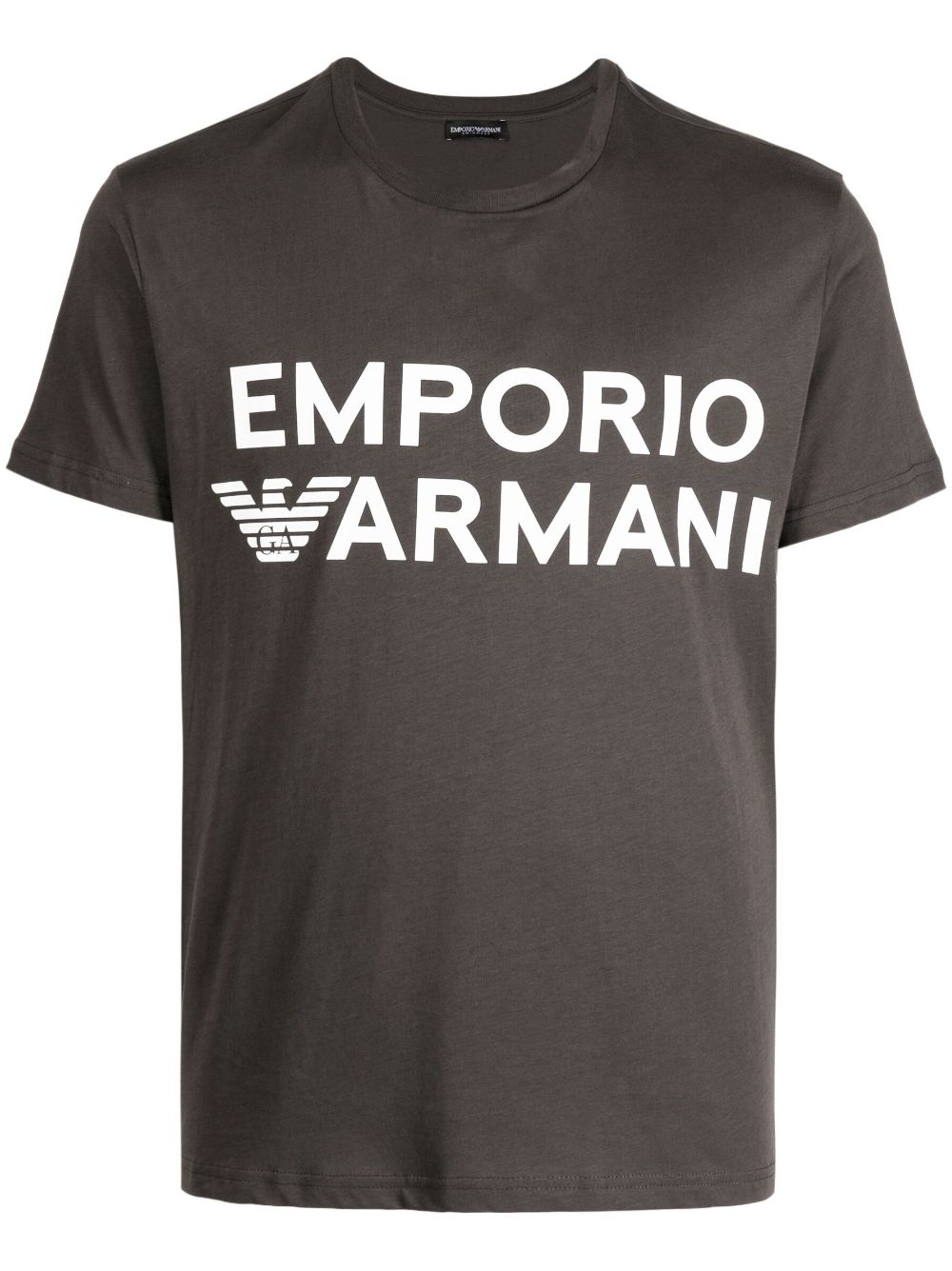 Emporio Armani Logo-print Cotton T-shirt In Grey