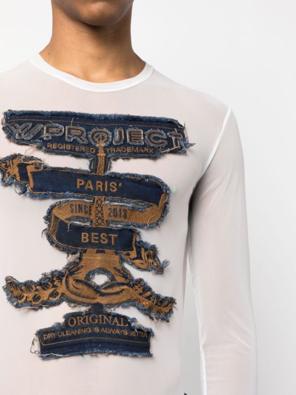 Y/Project Paris Best long-sleeve Mesh T-shirt - Farfetch