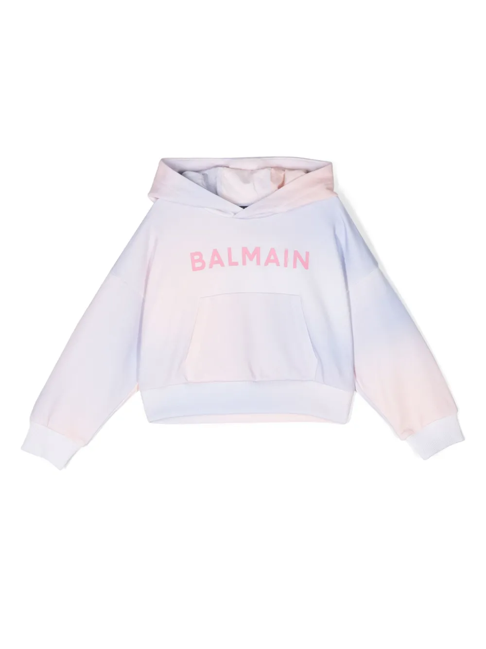 Balmain Kids' Logo Print Hoodie In Multicolor/rosa