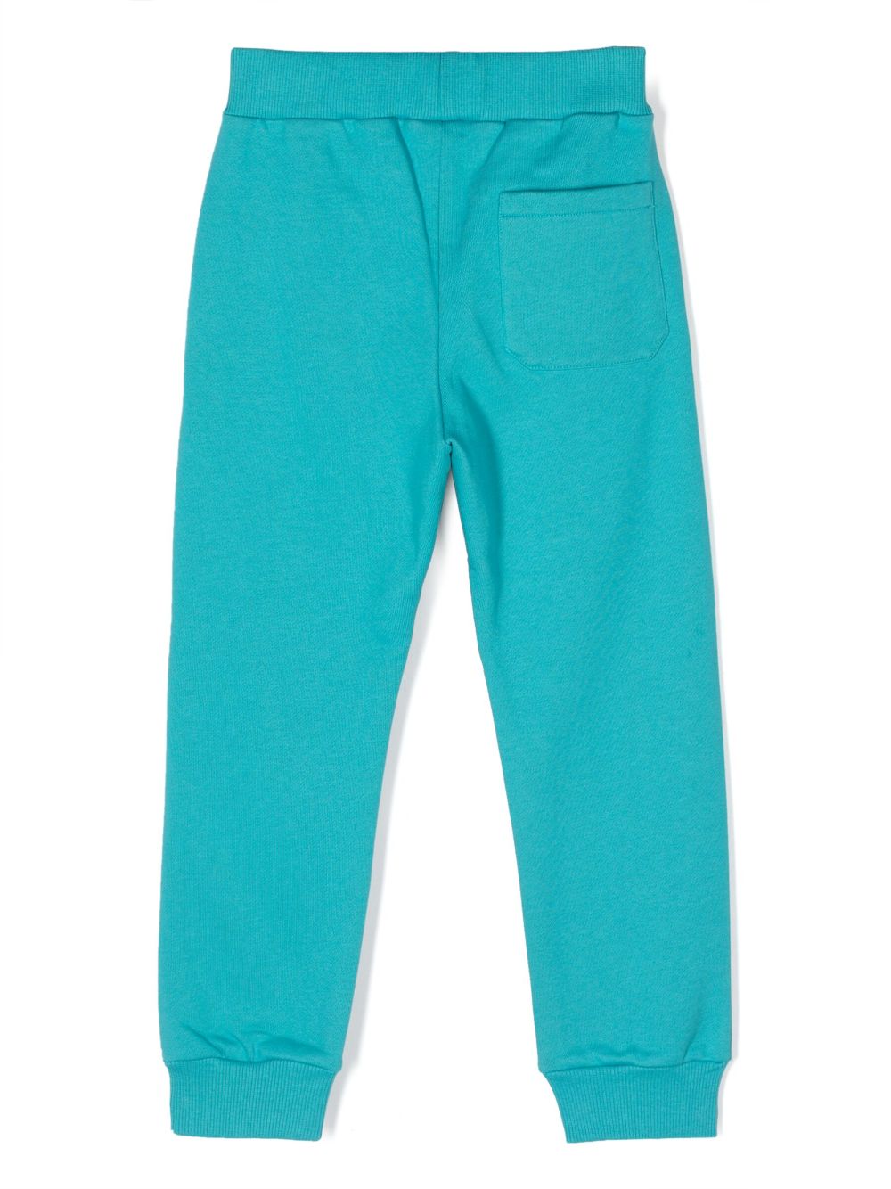 Shop Balmain Logo-print Cotton Track Pants In Blue