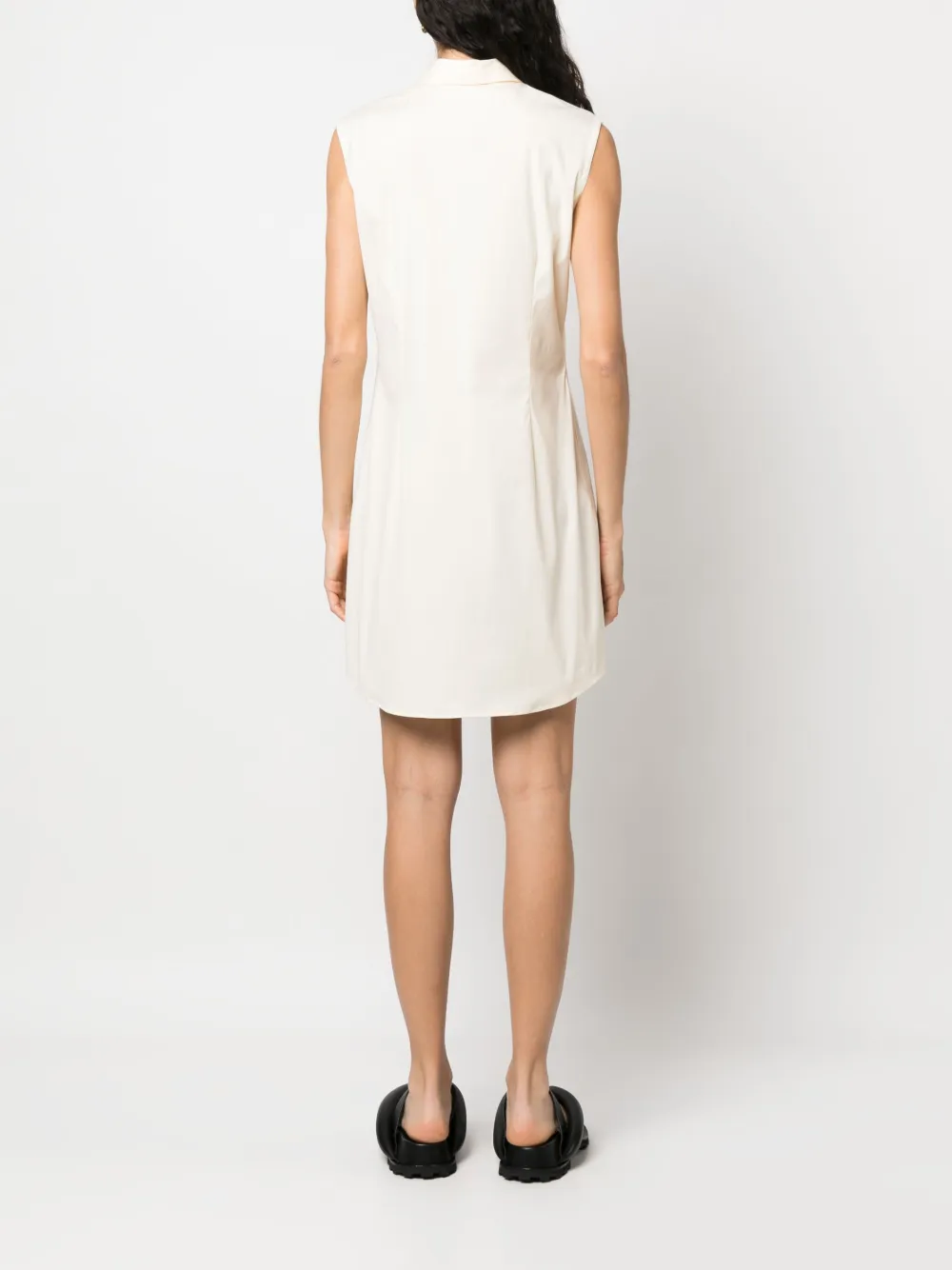 Shop Marni Logo-appliqué Sleeveless Dress In Nude