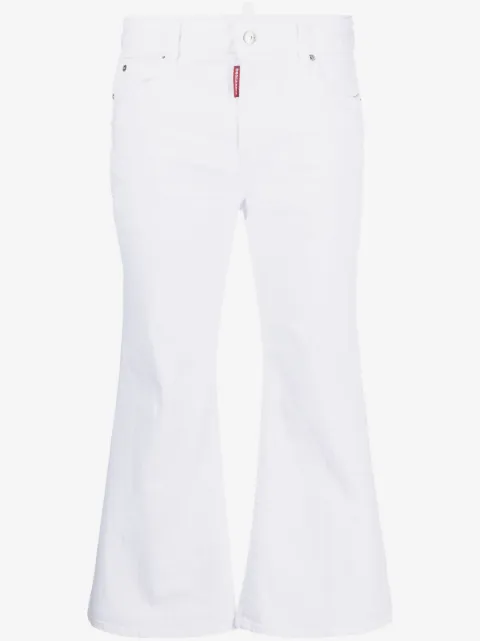 DSQUARED2 White Bull cropped jeans