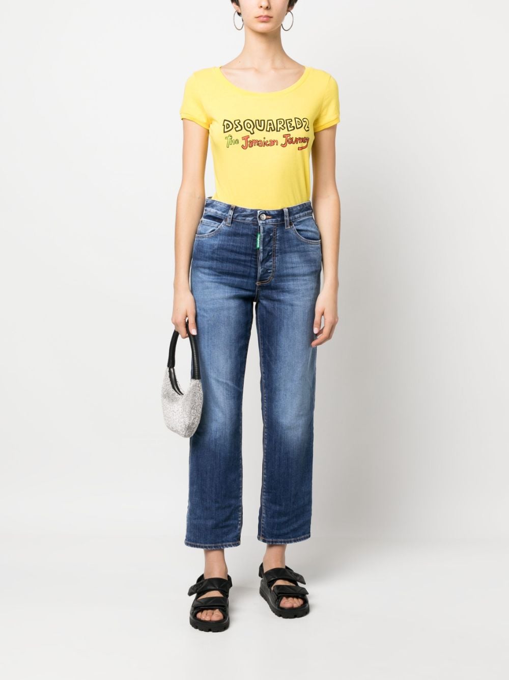 Shop Dsquared2 One Life Cropped Jeans In Blau