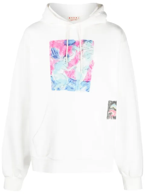 Marni logo-print hoodie