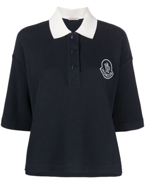 Moncler logo-embroidered rugby polo shirt