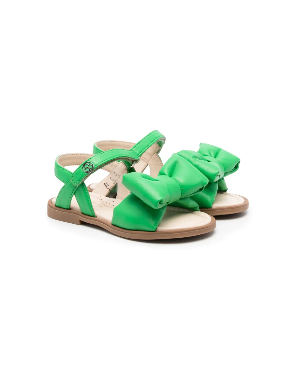 Florens Kids' Bow-detail Open-toe Sandals In Green