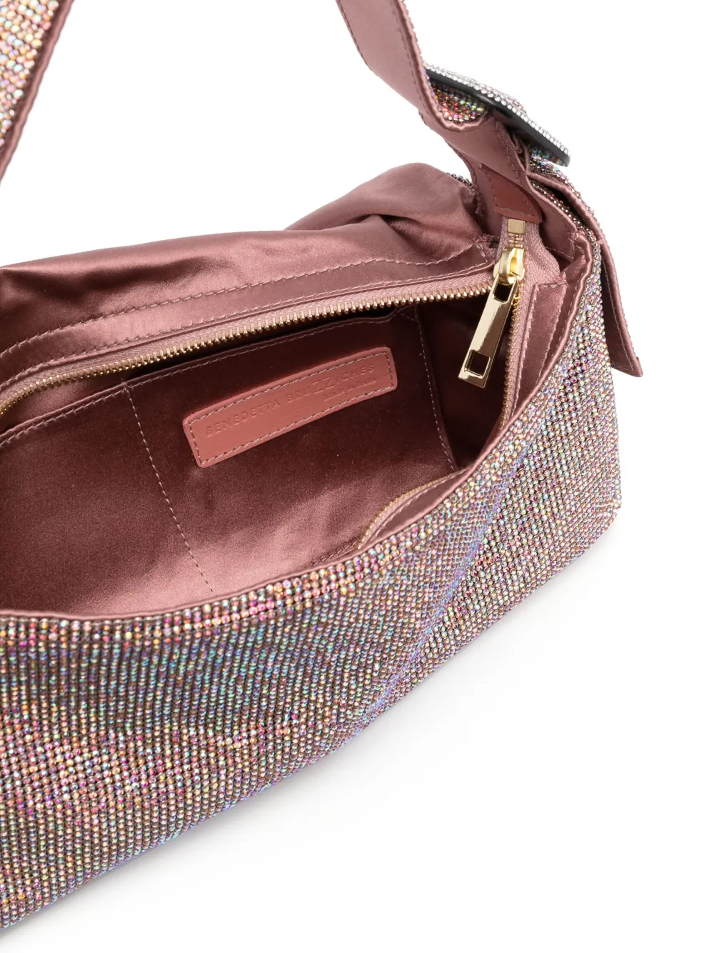 Benedetta Bruzziches Crystal-embellished Shoulder Bag In Pink
