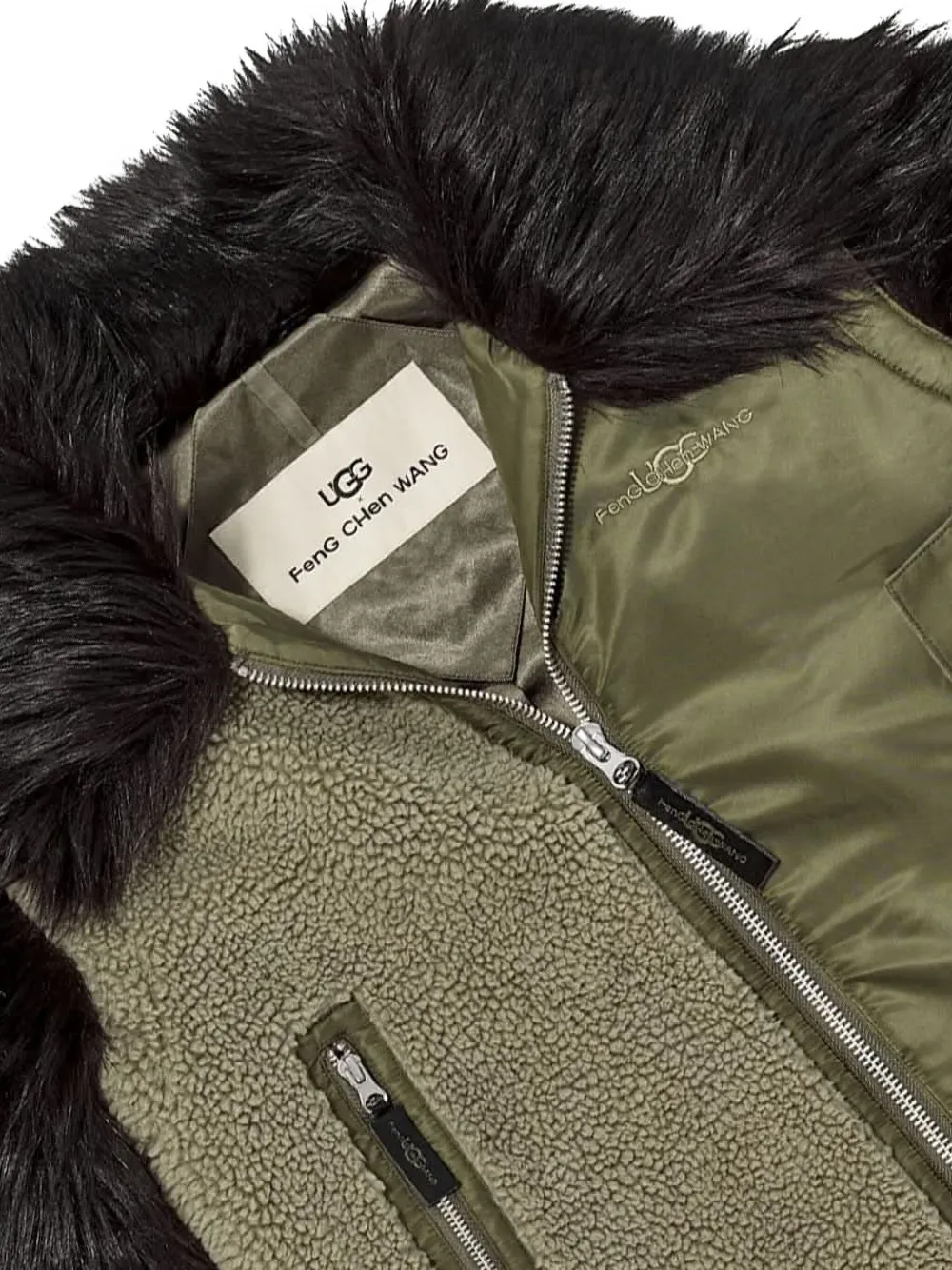 UGG x Feng Chen Wang jas met vlakken Groen