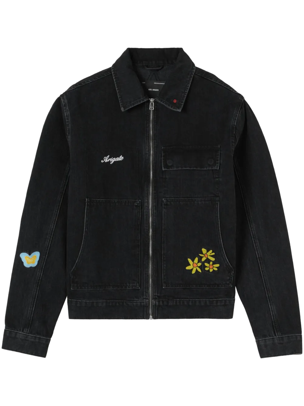 Axel Arigato Beam Embroidered Denim Jacket Farfetch