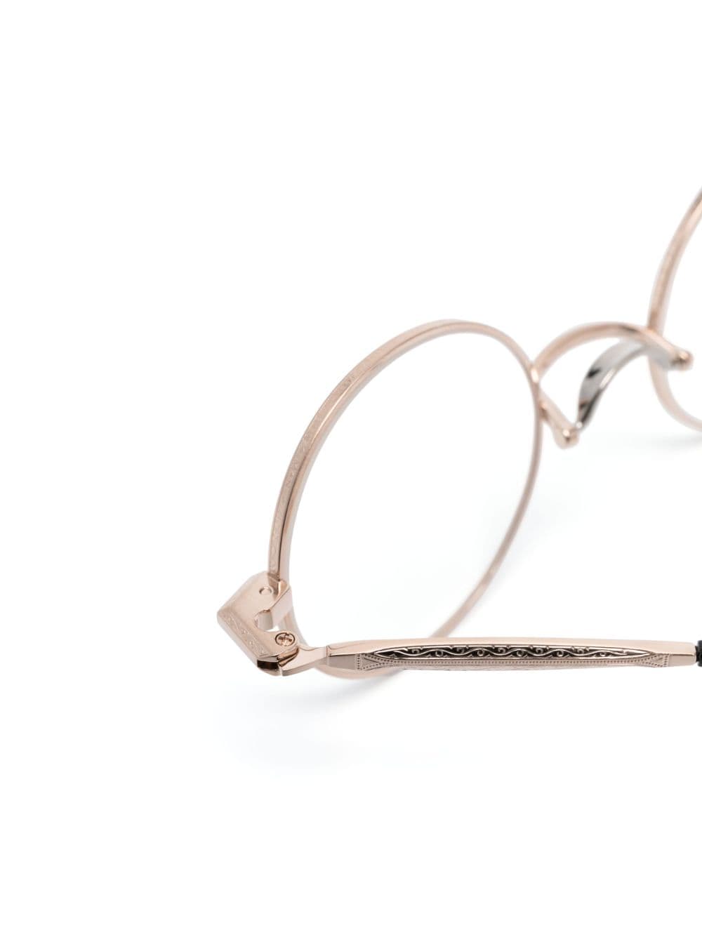 Shop Matsuda Round-frame Optical Glasses In Gold
