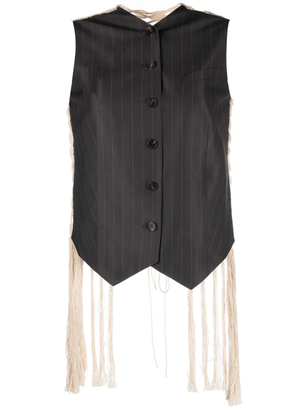 Litkovskaya macramé wool-silk blend waistcoat