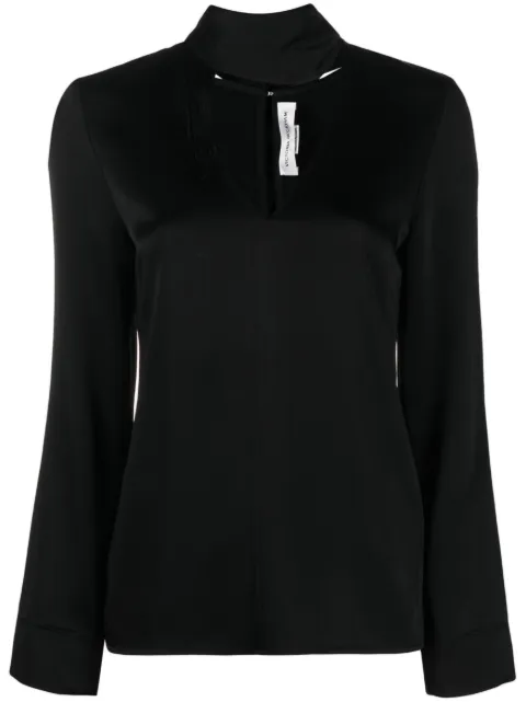 Victoria Beckham V-neck fringed satin blouse