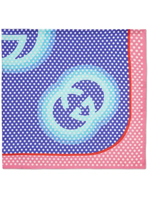 Gucci Interlocking G polka-dot print silk scarf