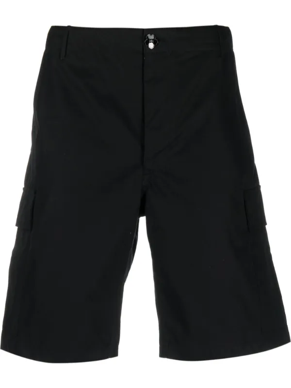 Kenzo logo patch Cotton Cargo Shorts Black FARFETCH CA
