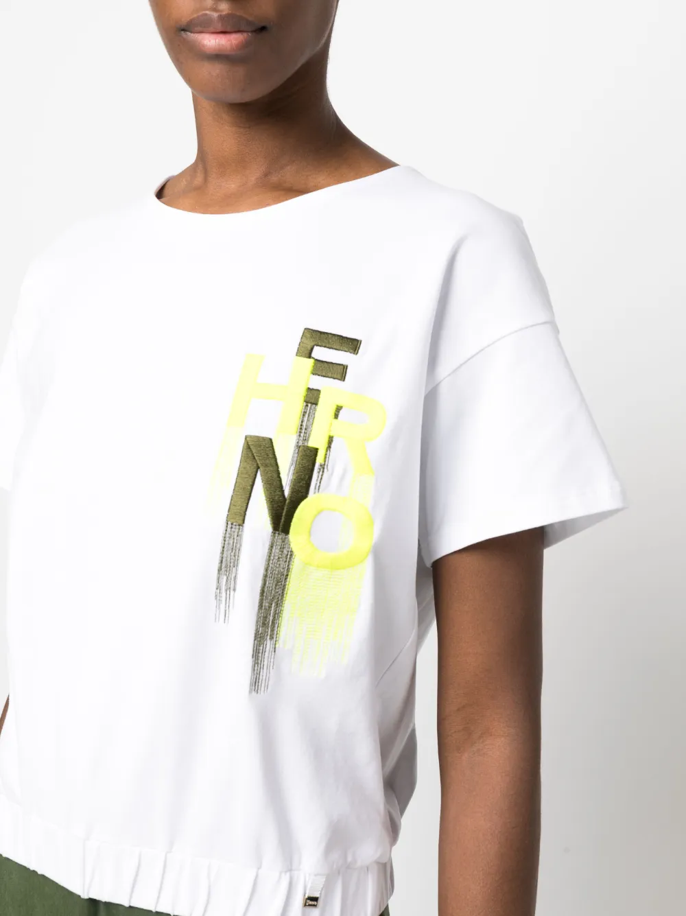 Herno Embroidered-logo T-shirt In White