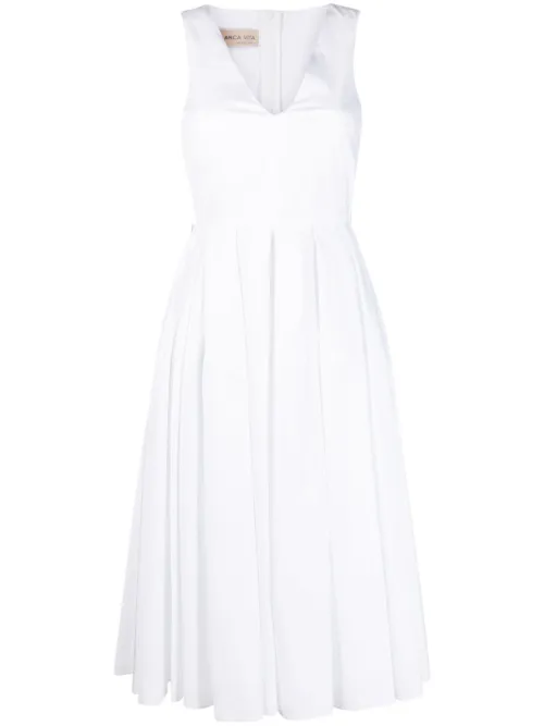 Robe sans manches à col v - Blanca Vita - Modalova