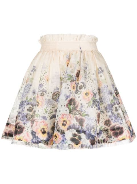ZIMMERMANN Tama floral-print miniskirt