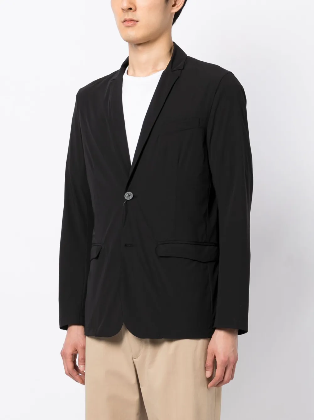 Herno Plain Single-breasted Blazer In Schwarz