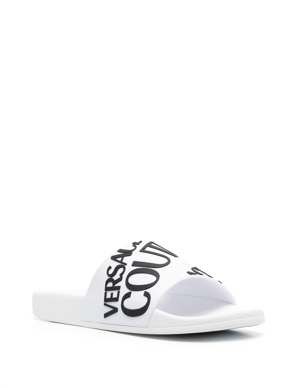 Versace Jeans Couture Badslippers met logoprint - Wit