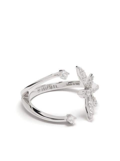 Anapsara anillo Micro Dragonfly en oro blanco de 18kt con diamantes