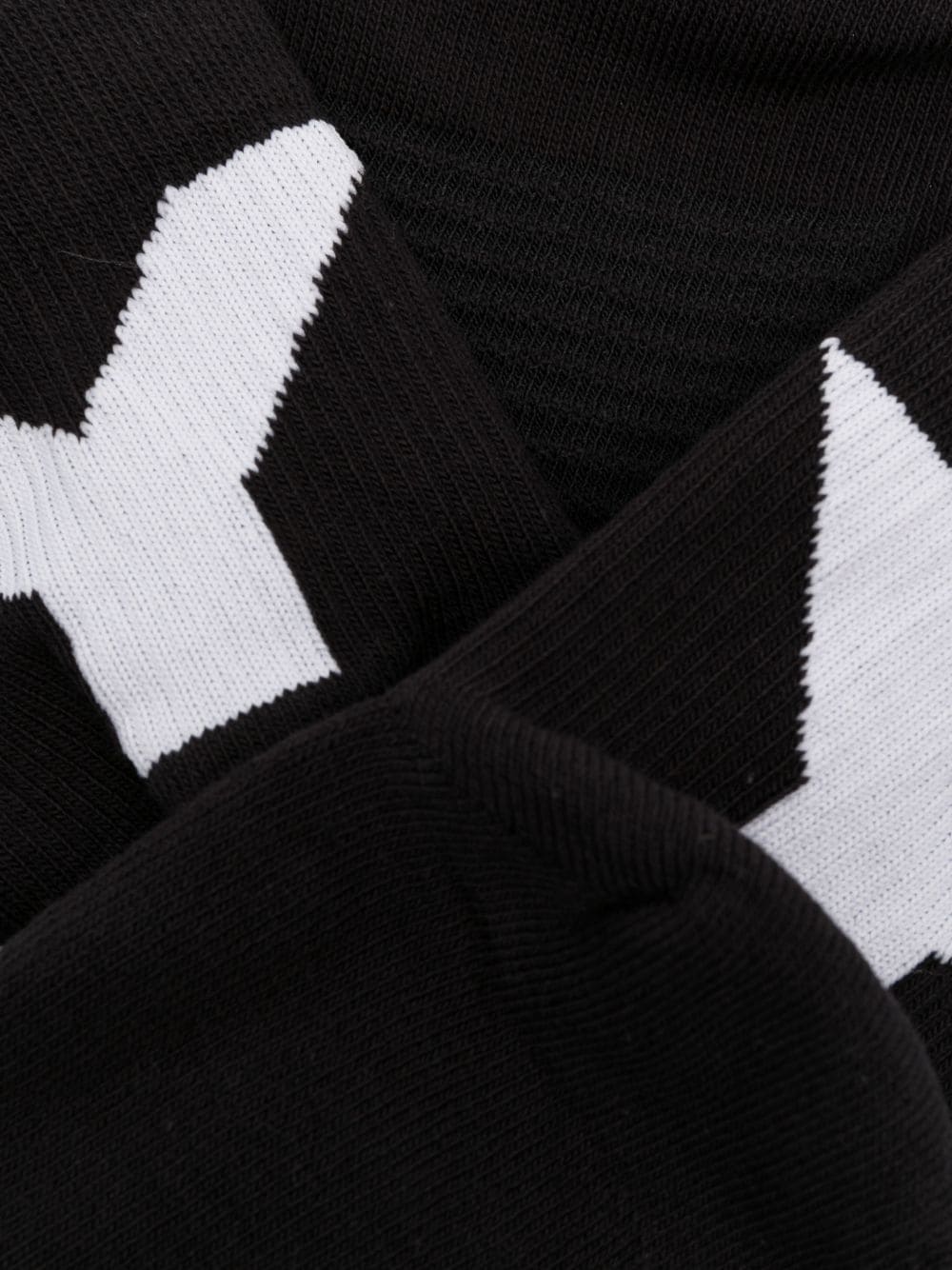 Shop Y-3 Intarsia-knit Logo Socks In Black