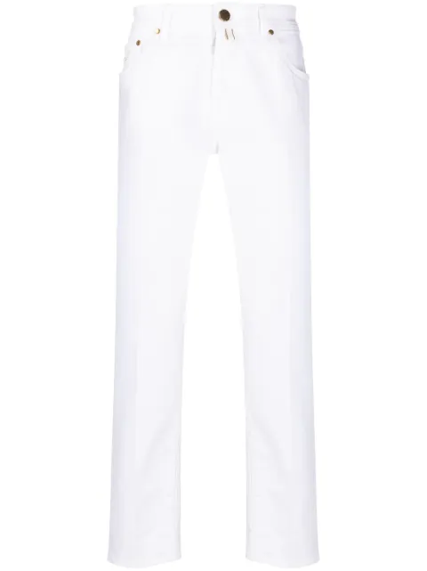 rear logo-patch slim-cut jeans
