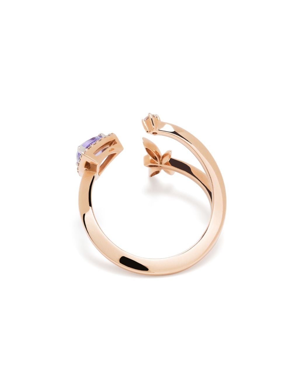 Shop Anapsara 18kt Rose Gold Micro Trinity Diamond And Topaz Ring In Pink