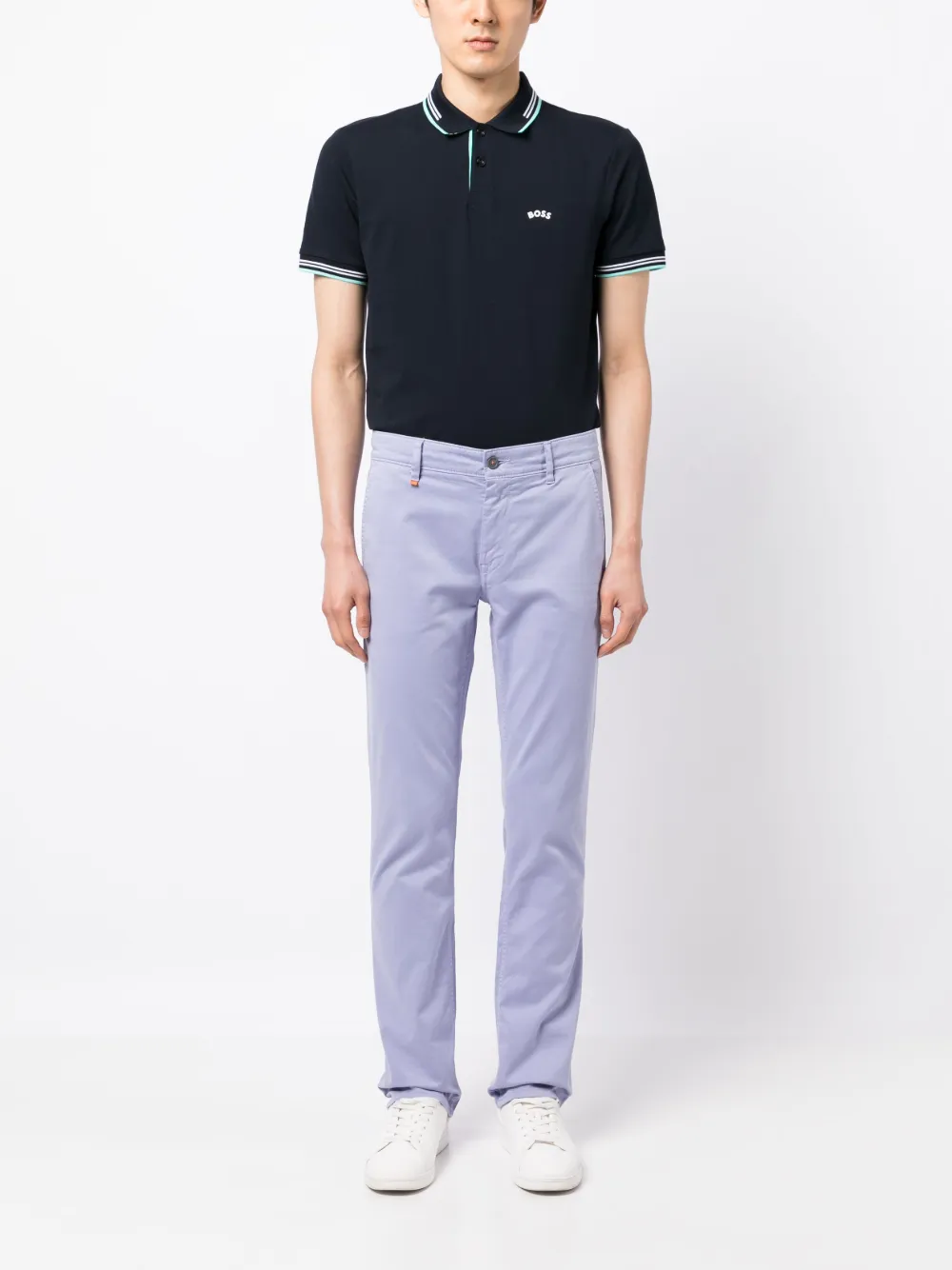 BOSS Jeans met logopatch - Paars
