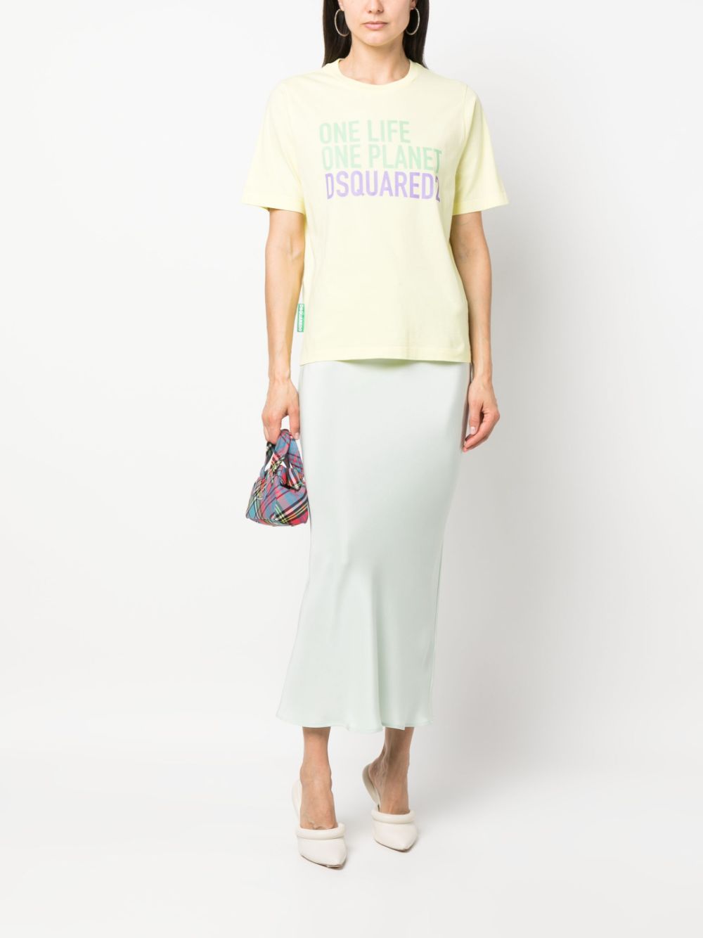 Dsquared2 T-shirt met logoprint - Geel