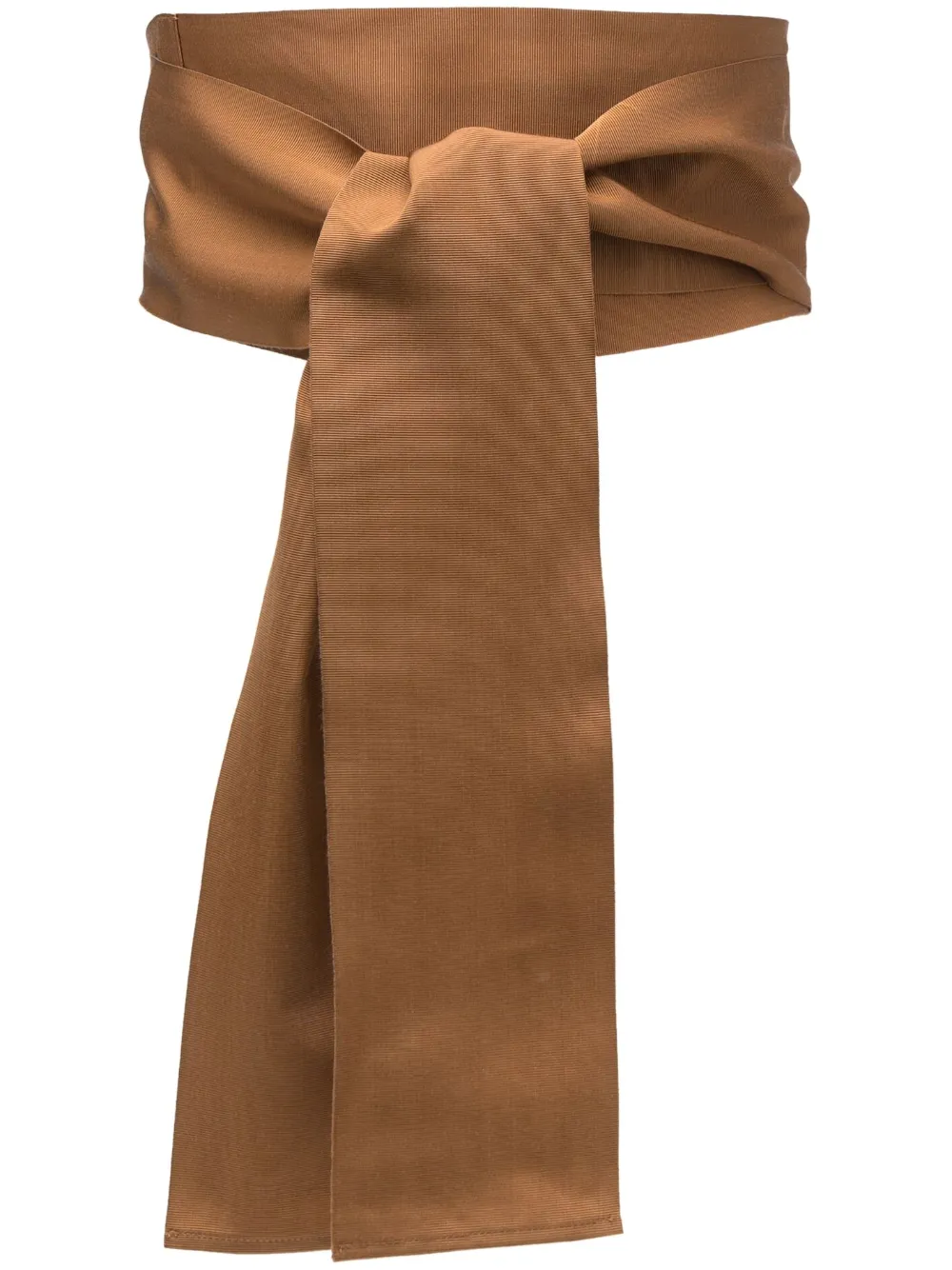 Sara Roka Self-tie Grosgrain Belt In Braun
