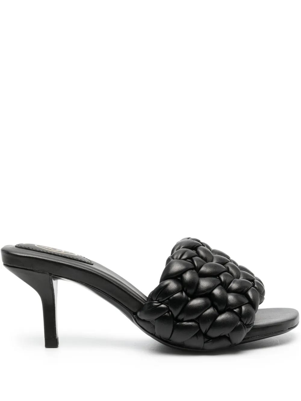 Ash Black Slip-on Mules With Braided Band In Leather Woman In Schwarz