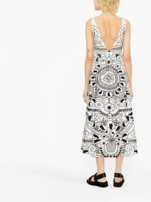Red Valentino Graphic-print A-line Dress - White