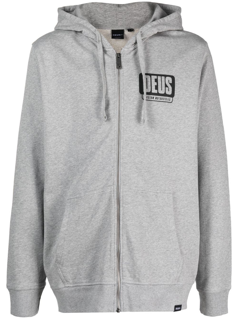 logo-print organic cotton hooded jacket