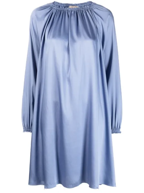 Blanca Vita gathered-detail long-sleeve dress