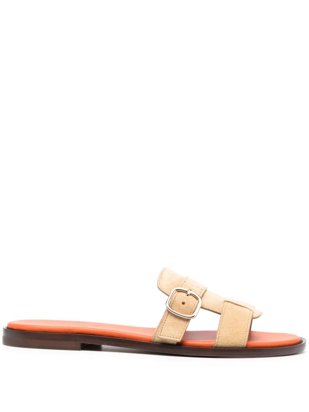 Doucal's Open-toe Suede Slides In Neutrals