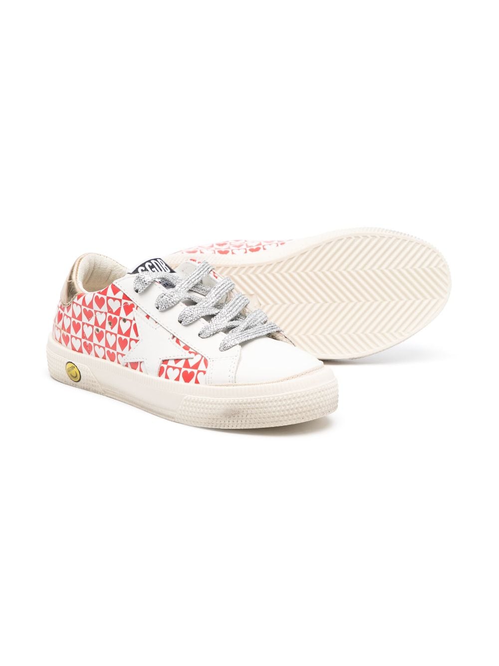 Golden Goose Kids Sneakers met hartprint - Wit