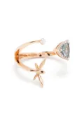 Anapsara 18kt rose gold Micro Trinity diamond and topaz ring - Pink