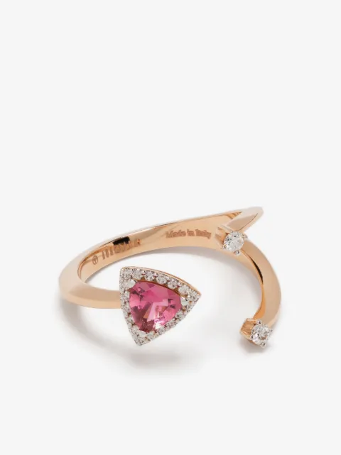 Anapsara 18kt rose gold Micro diamond and tourmaline ring