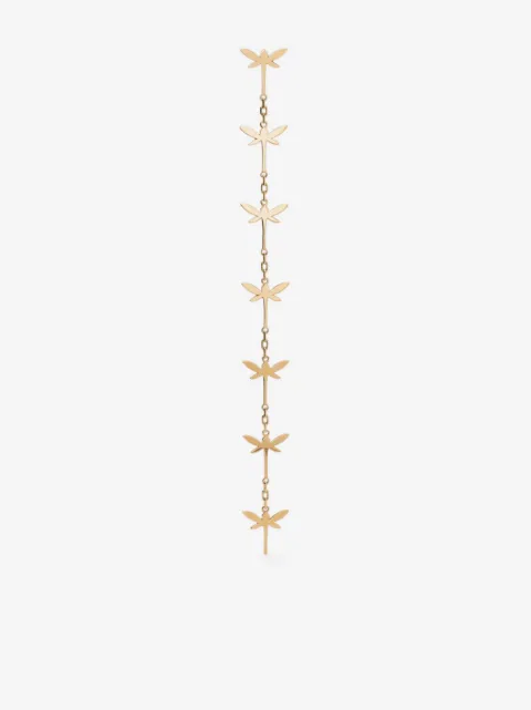 Anapsara 18kt yellow gold Mini Dragonfly chain drop earring