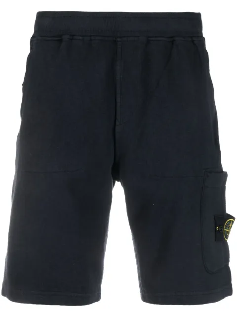Stone Island - Compass-motif cotton shorts