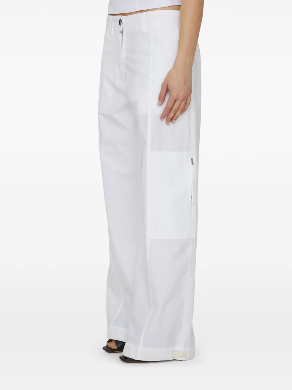 Jil Sander wide-leg cargo trousers - Wit